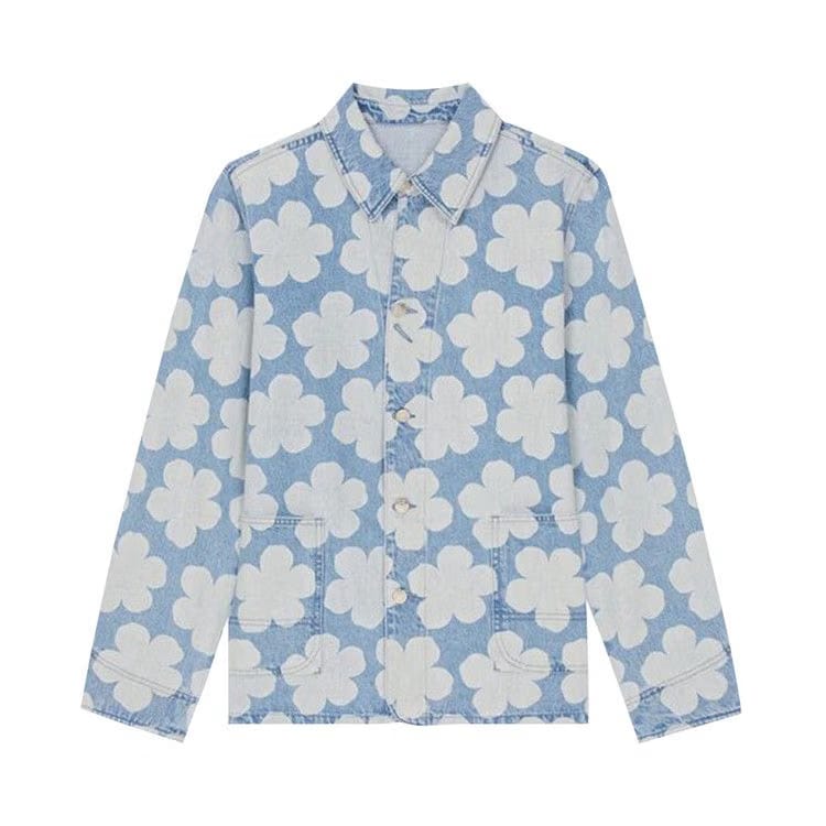 Kenzo Printed Worwkear Denim Jacket Sky Blue