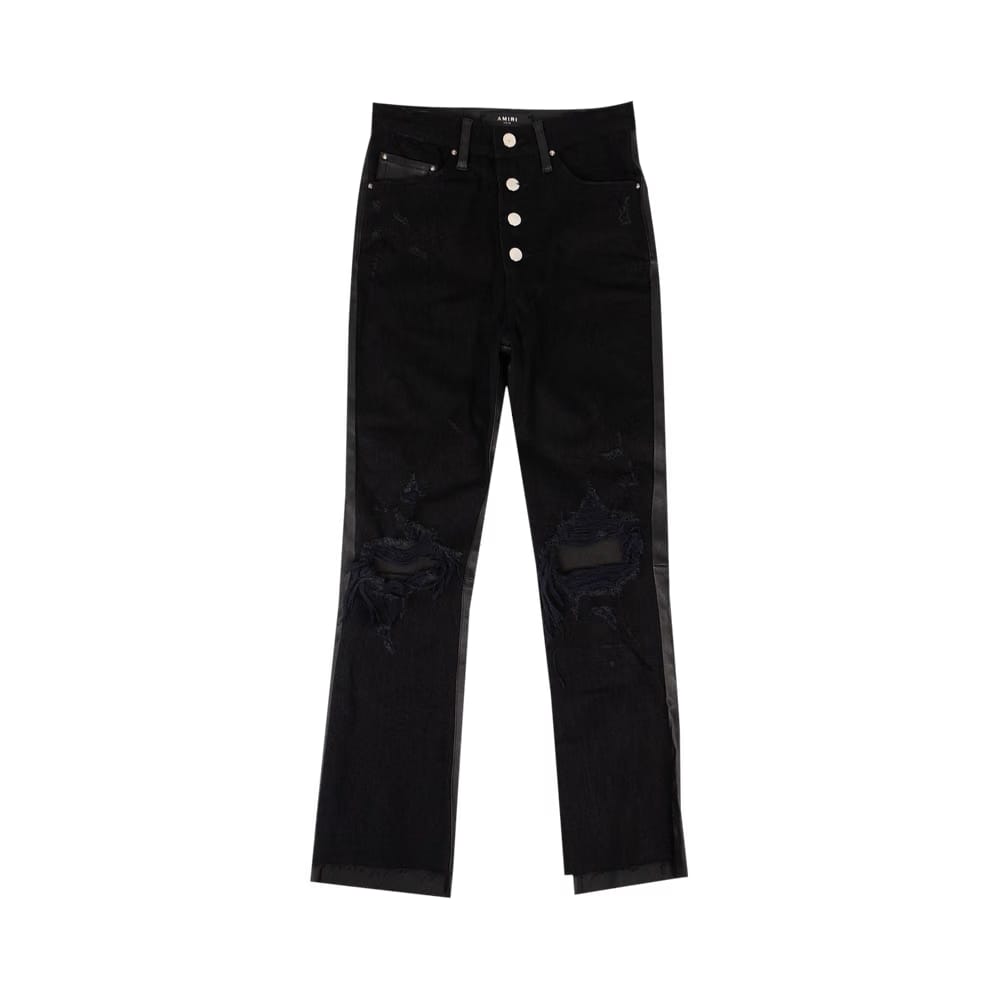 Amiri Cropped Flare Jeans Black