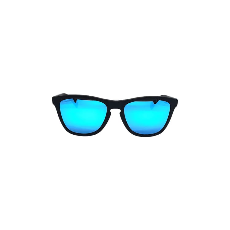 Oakley Frogskins Sunglasses (Low Bridge) Matte Black/Prizm Sapphire