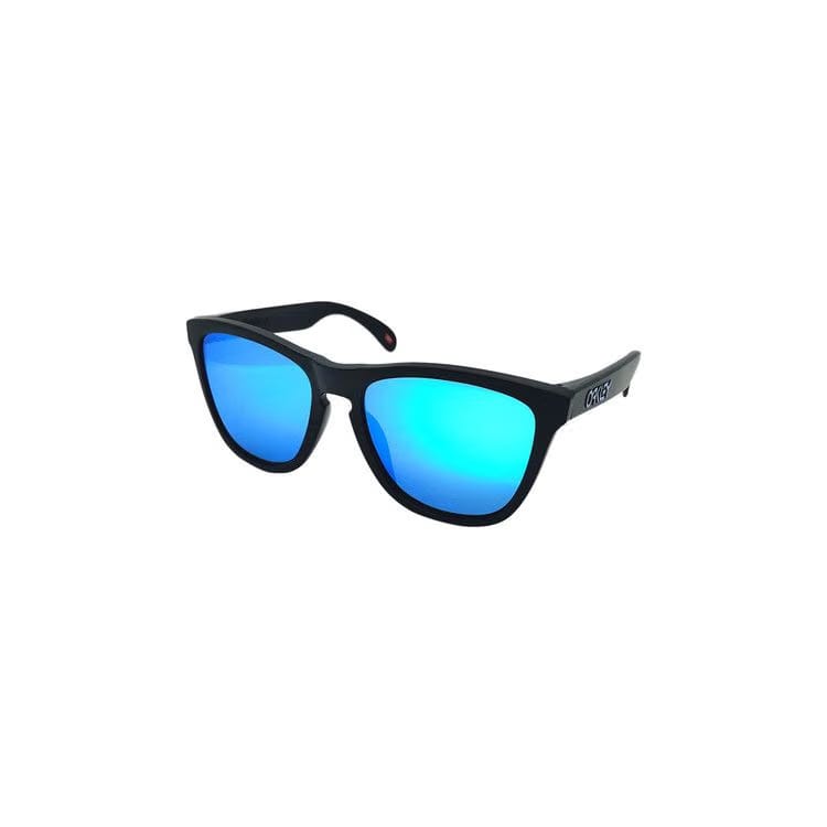 Oakley Frogskins Sunglasses (Low Bridge) Matte Black/Prizm Sapphire