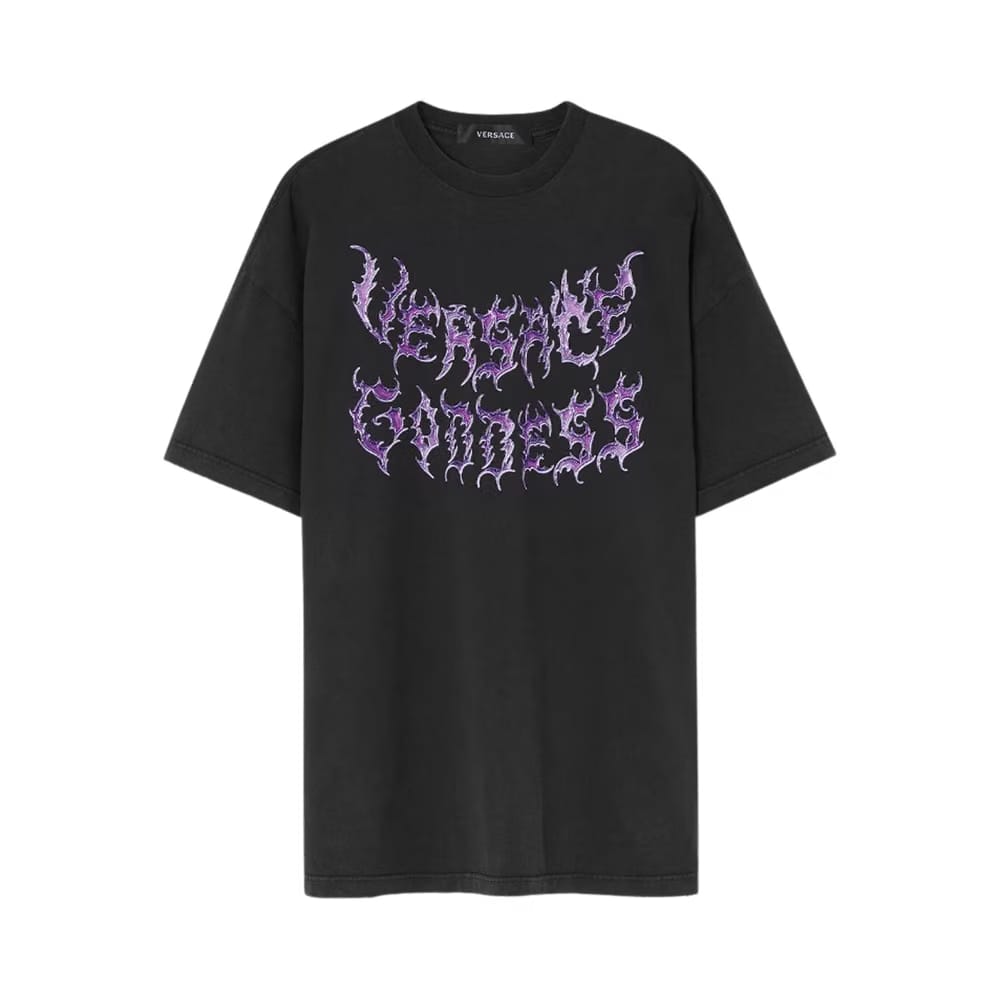 Versace Goddess Logo T-Shirt Black