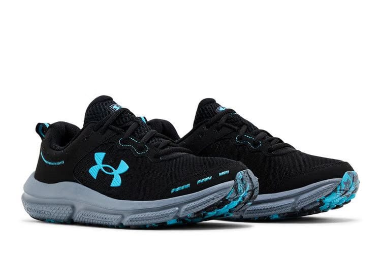 Under Armour Charged Assert 10 Black Blue Surf