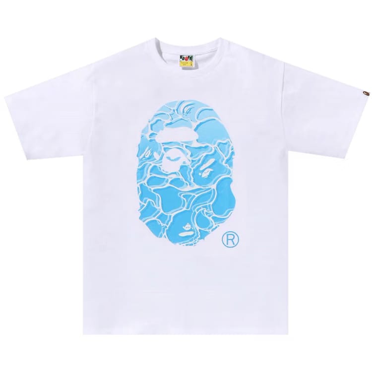 BAPE ABC Sea Surface Camo Ape Head T-Shirt White