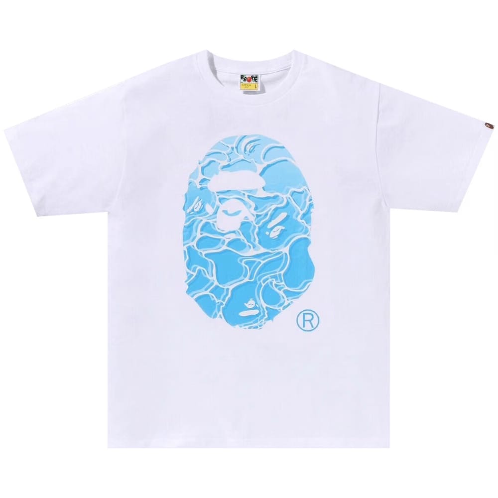 BAPE ABC Sea Surface Camo Ape Head T-Shirt White