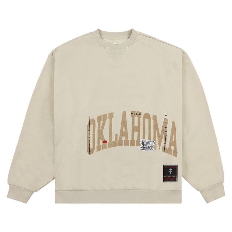 Cactus Jack by Travis Scott x Mitchell & Ness University Of Oklahoma Crewneck Tan
