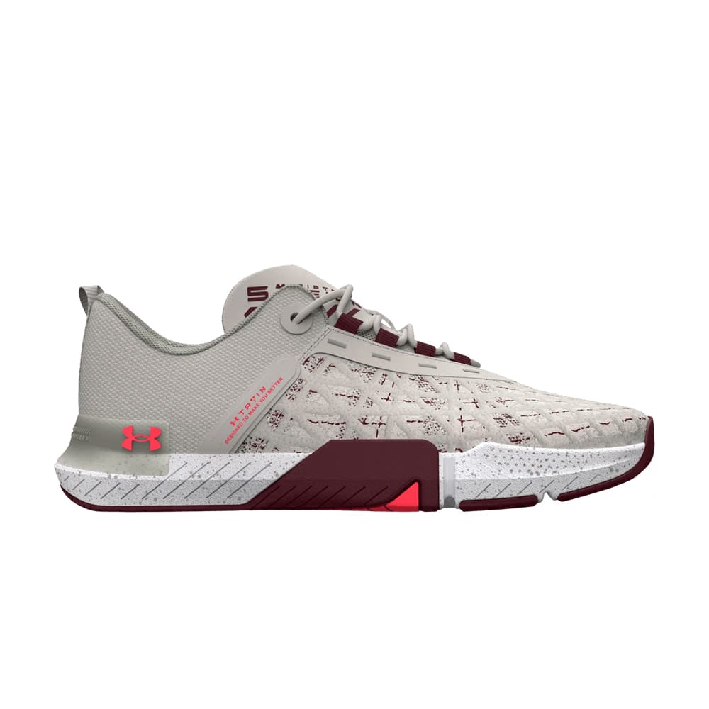 Under Armour TriBase Reign 5 White Clay Deep Red
