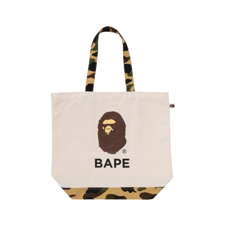 BAPE 1st Camo Ape Head Tote Bag Ivory