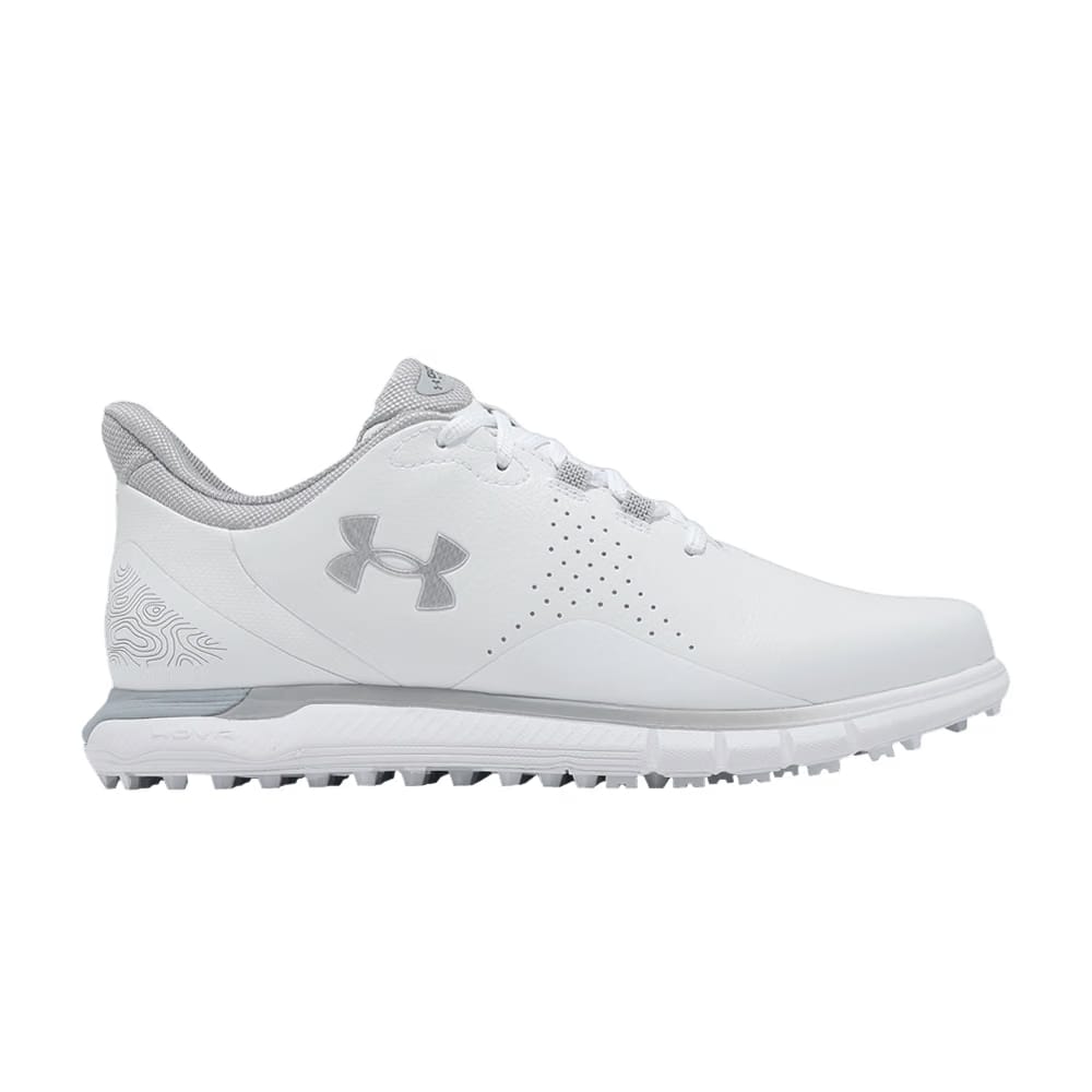 Under Armour HOVR Drive Fade Spikeless Golf Wide White Metallic Silver