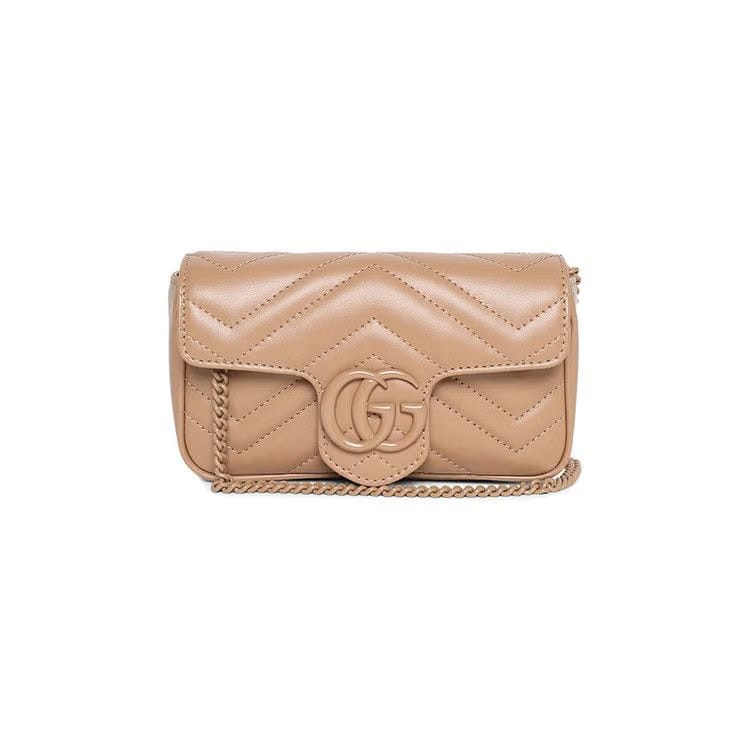 Gucci GG Marmont Matelasse Super Mini Bag Camelia