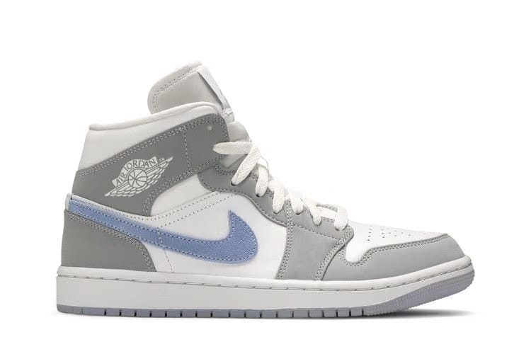 Wmns Air Jordan 1 Mid Wolf Grey Aluminum