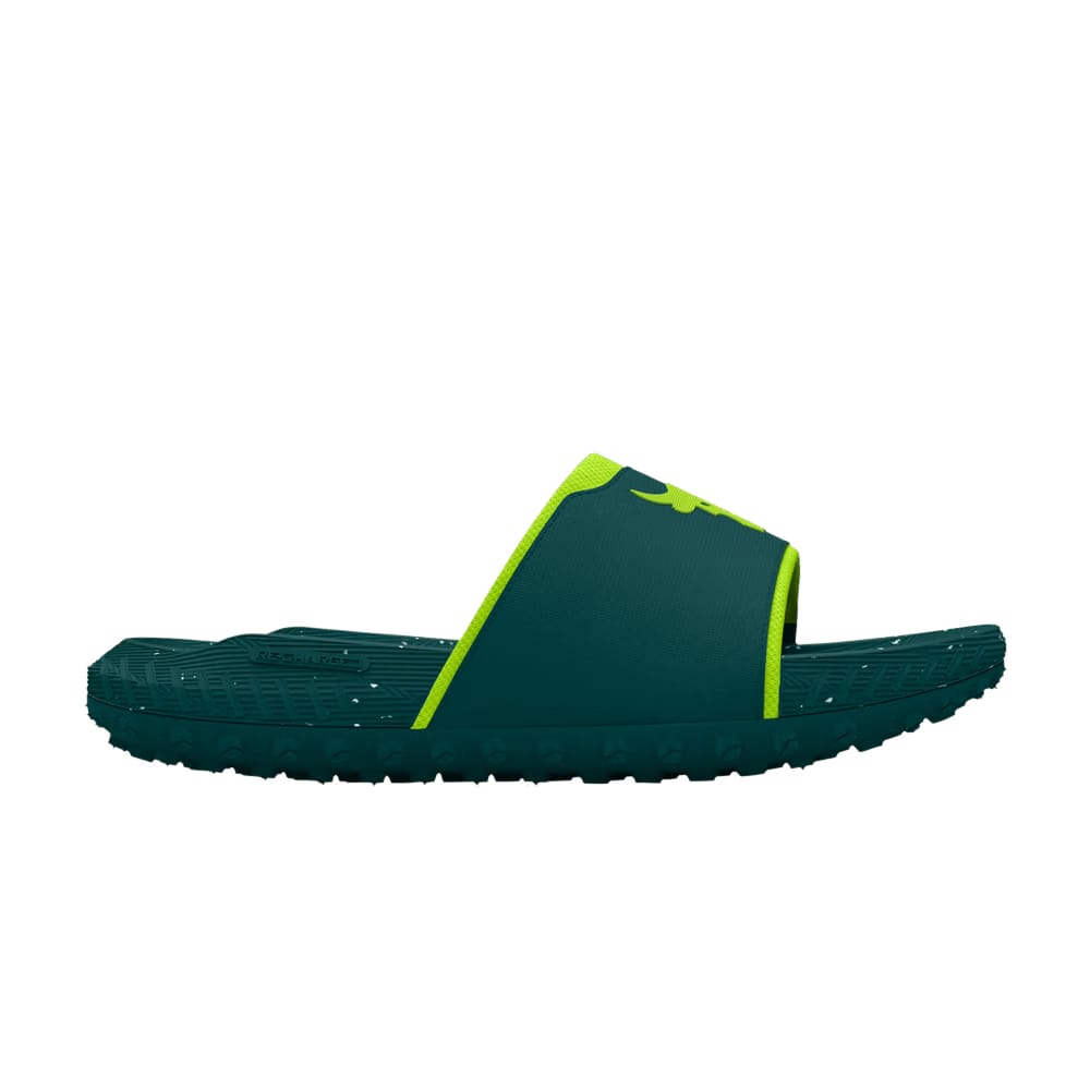 Under Armour Project Rock 3 Slide Hydro Teal High Vis Yellow