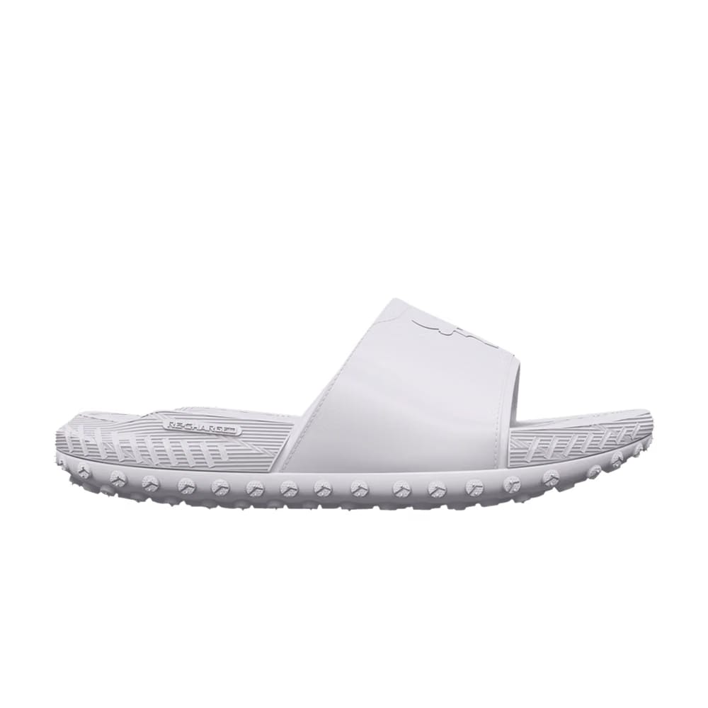 Under Armour Project Rock 3 Slide White Halo Grey
