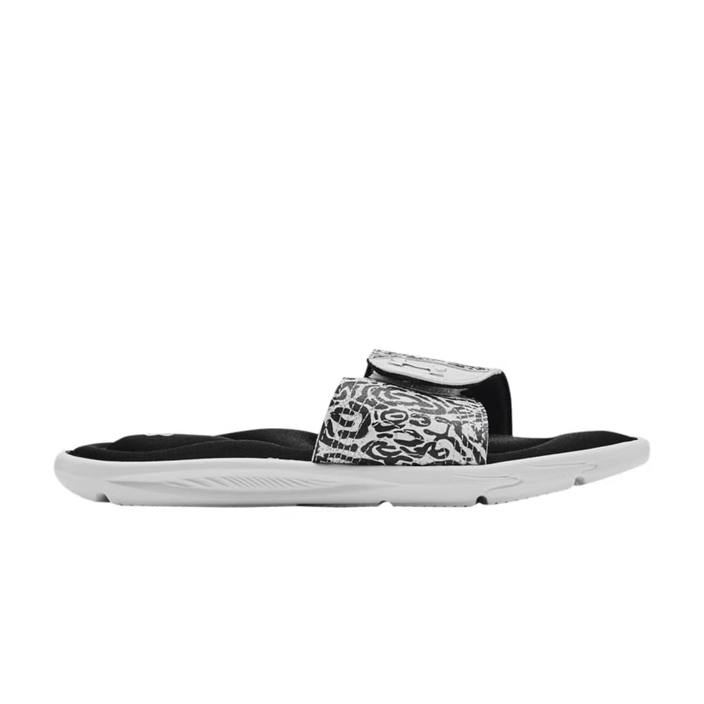 Under Armour Wmns Ignite 4 Graphic Strap Slide 'Zebra'