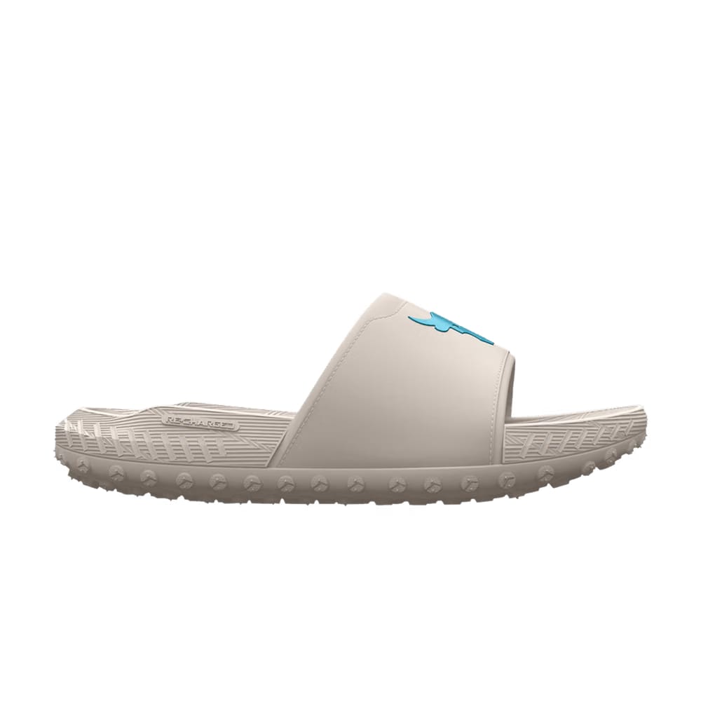 Under Armour Project Rock 3 Slide Grey Matter Blue Surf