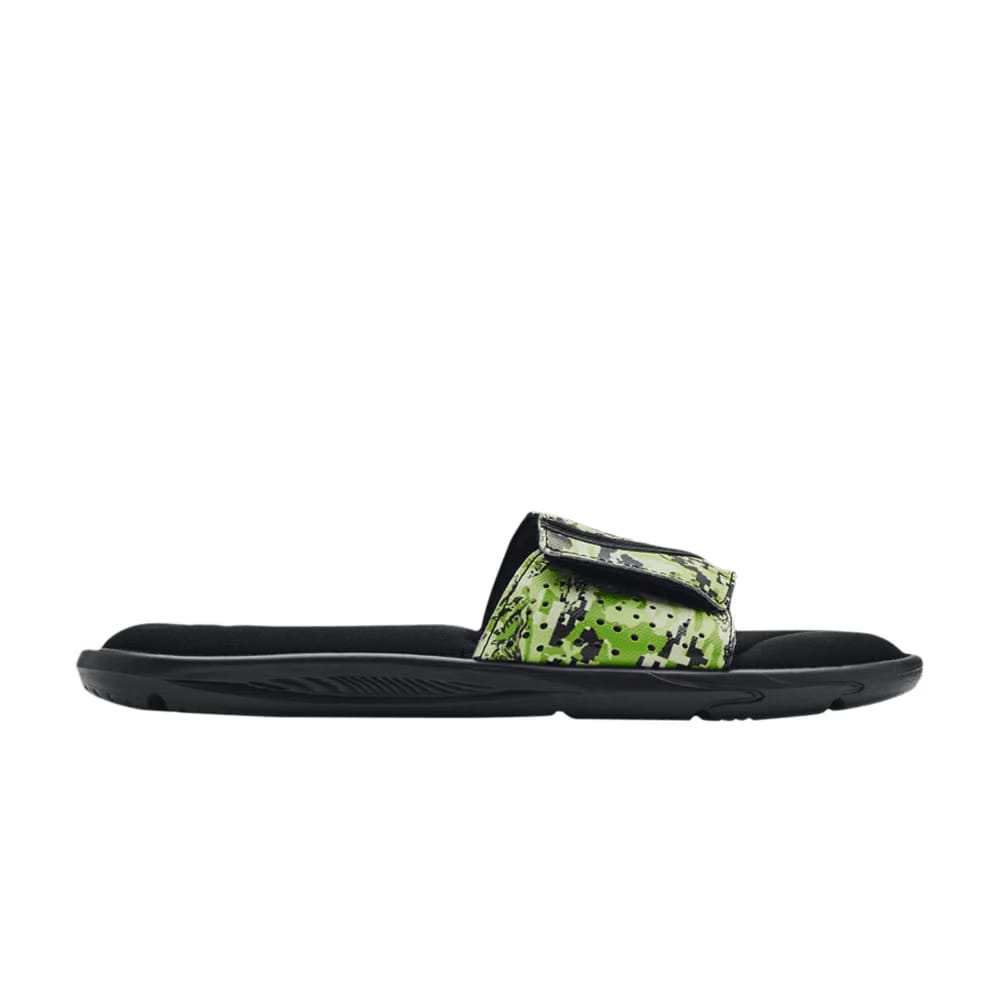 Under Armour Ignite 6 Graphic Strap Slide Black Green Citrine Camo