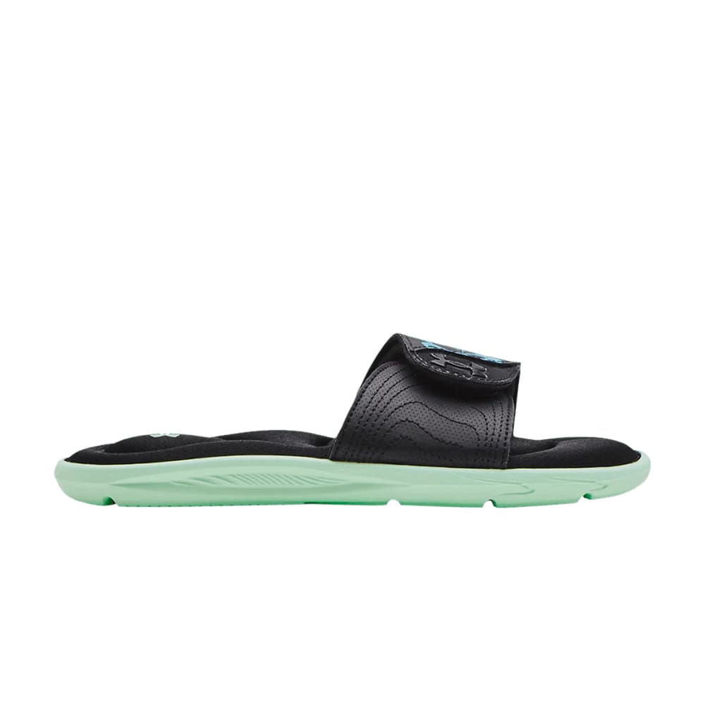 Under Armour Wmns Ignite 4 Graphic Strap Slide 'Black Aqua Foam'