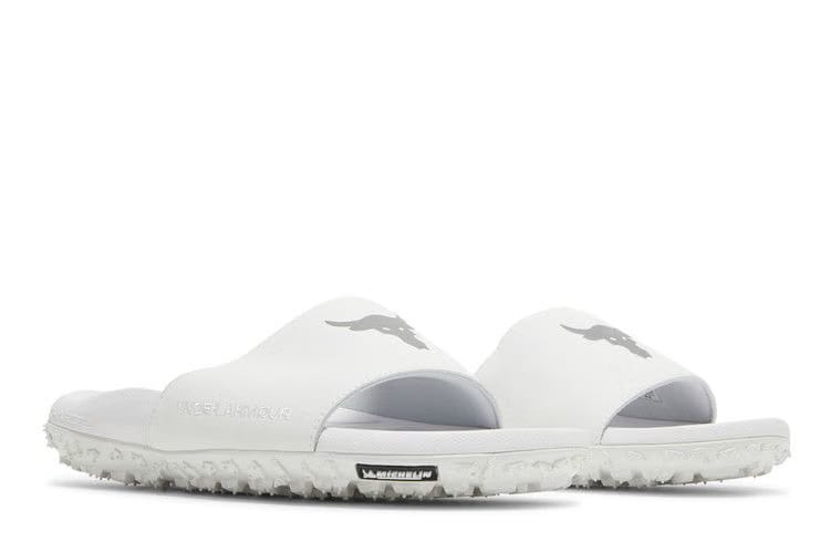 Under Armour Project Rock Slides White