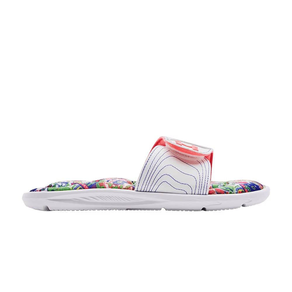 Under Armour Wmns Ignite 6 Graphic Footbed Slide 'White Blitz Red'
