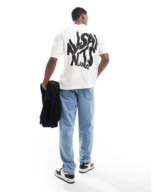 ALL SAINTS ORLANDO SS CREW ASHEN WHITE TSHIRT