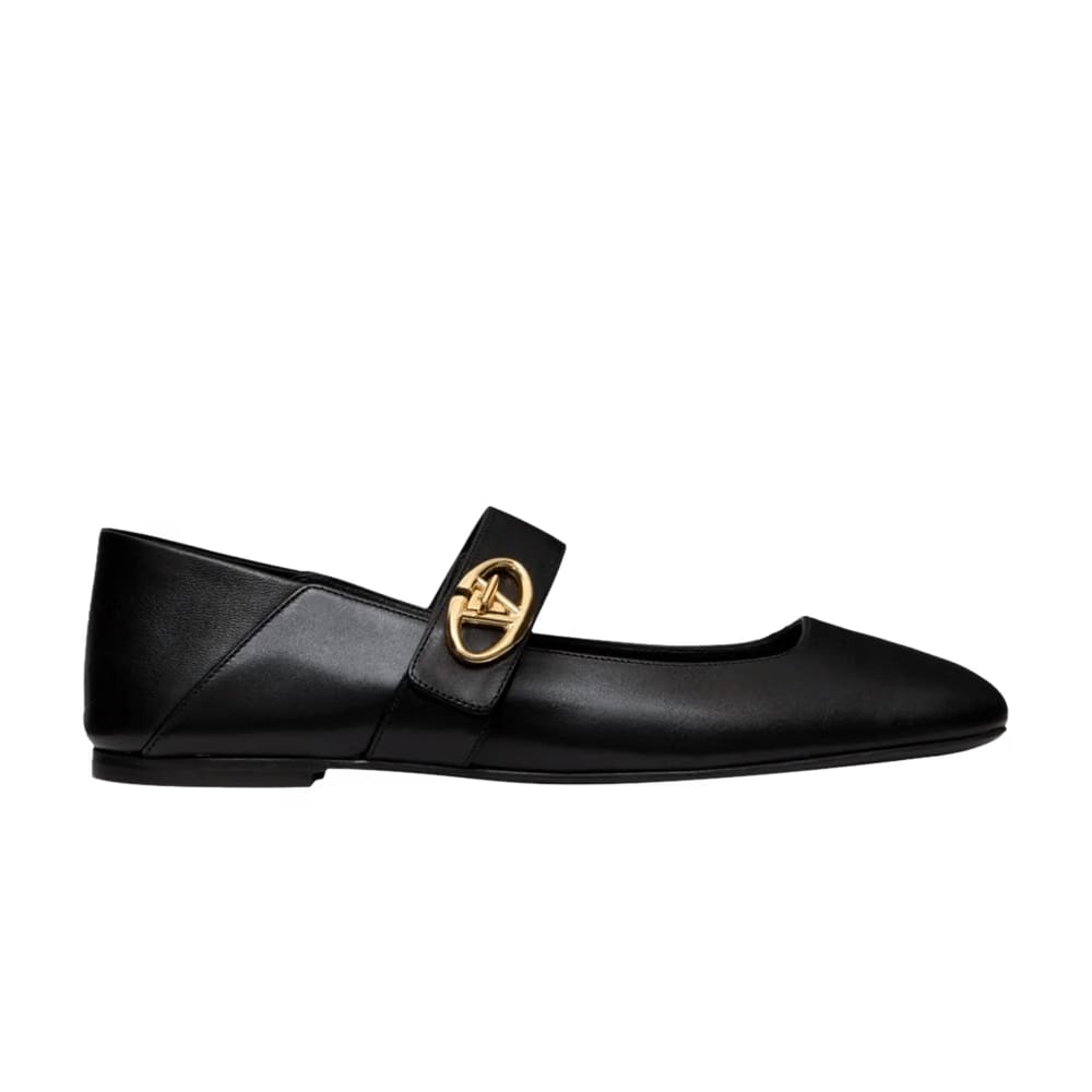 Valentino Garavani Wmns Vlogo Locker Mary Jane Ballerina 'Black'