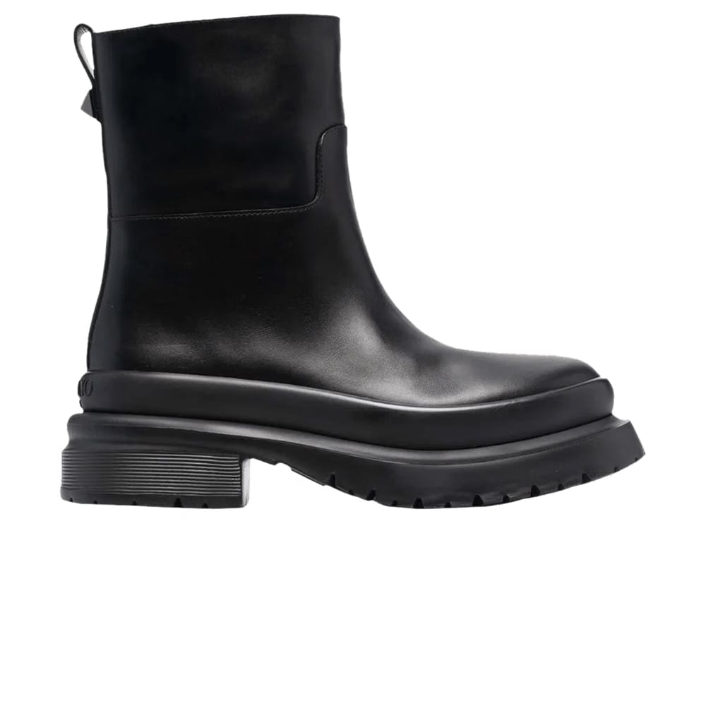 Valentino Rockstud Almond-Toe Ankle Boots Black