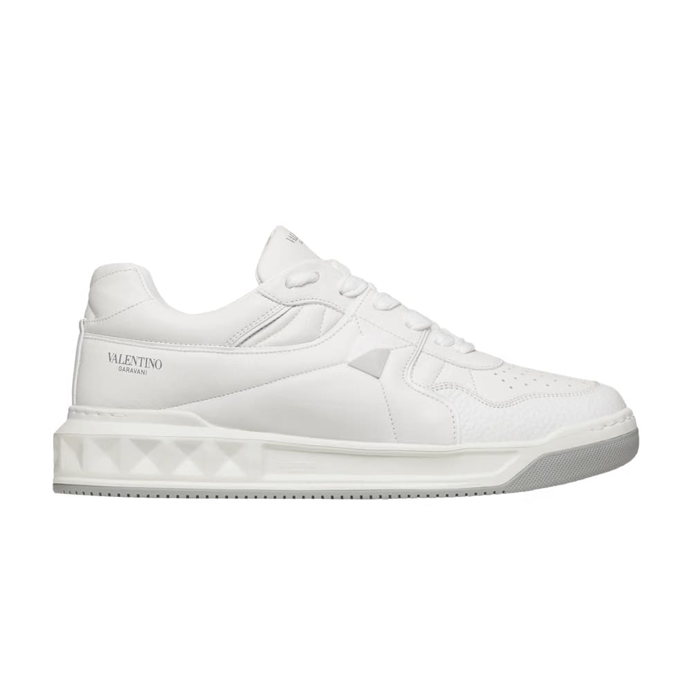 Valentino One Stud Low White Grey
