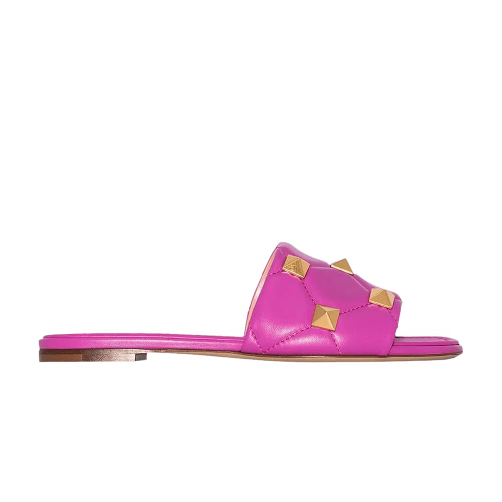 Valentino Roman Stud Flat Sandals Radiant Orchid (Women's)