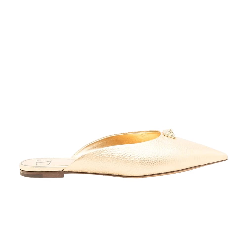 Valentino Wmns Roman Stud Metallic Mules 'Gold