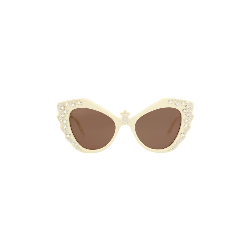 Gucci Cat Eye Sunglasses Ivory/Brown