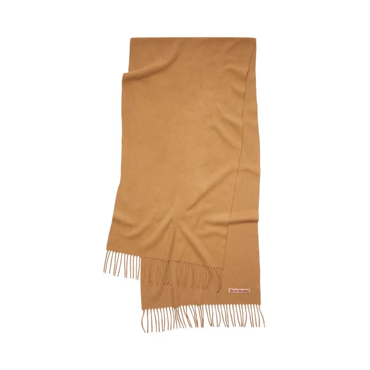 Acne Studios Cashmere Fringe Scarf Dark Camel