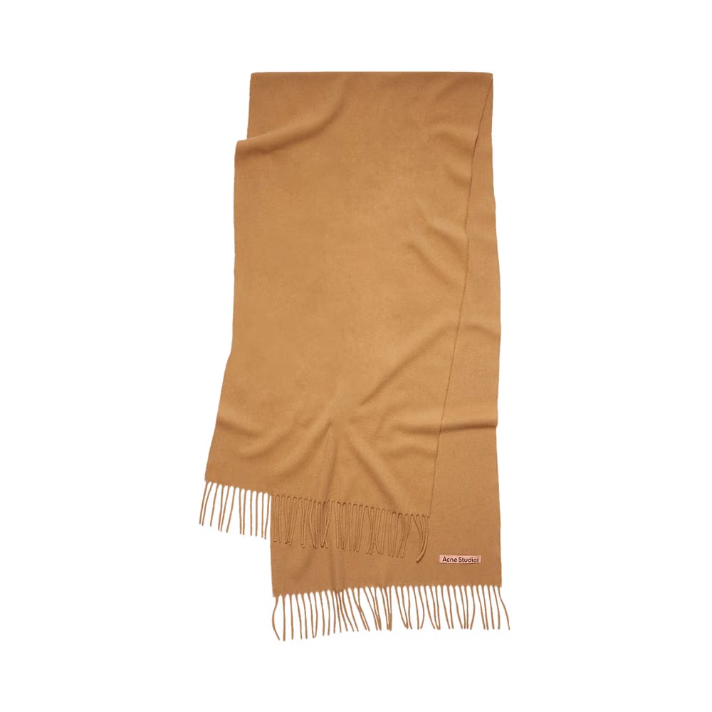 Acne Studios Cashmere Fringe Scarf Dark Camel