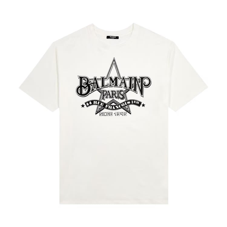 Balmain Star T-Shirt White/Black