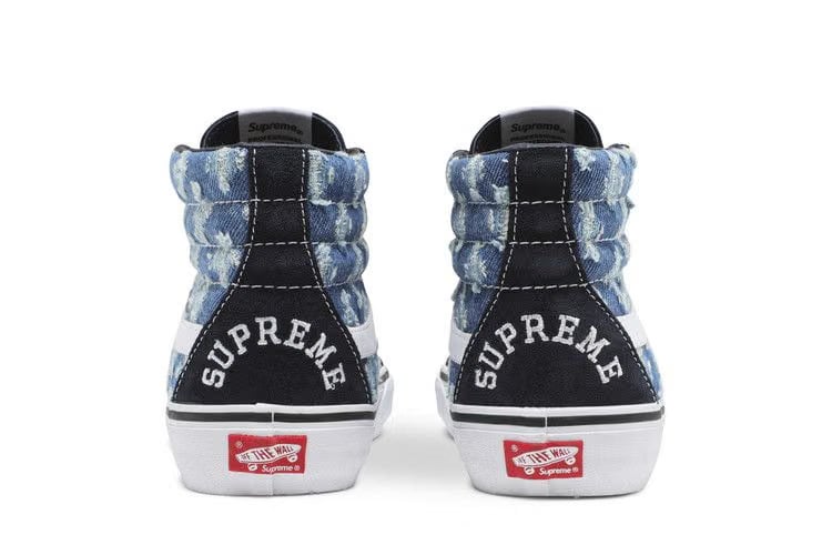 Vans Supreme x Sk8-Hi Blue Hole Punch Denim