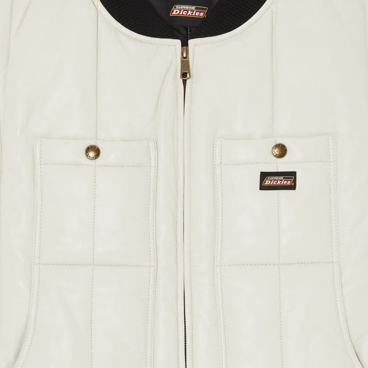 Supreme x Dickies Leather Work Vest White