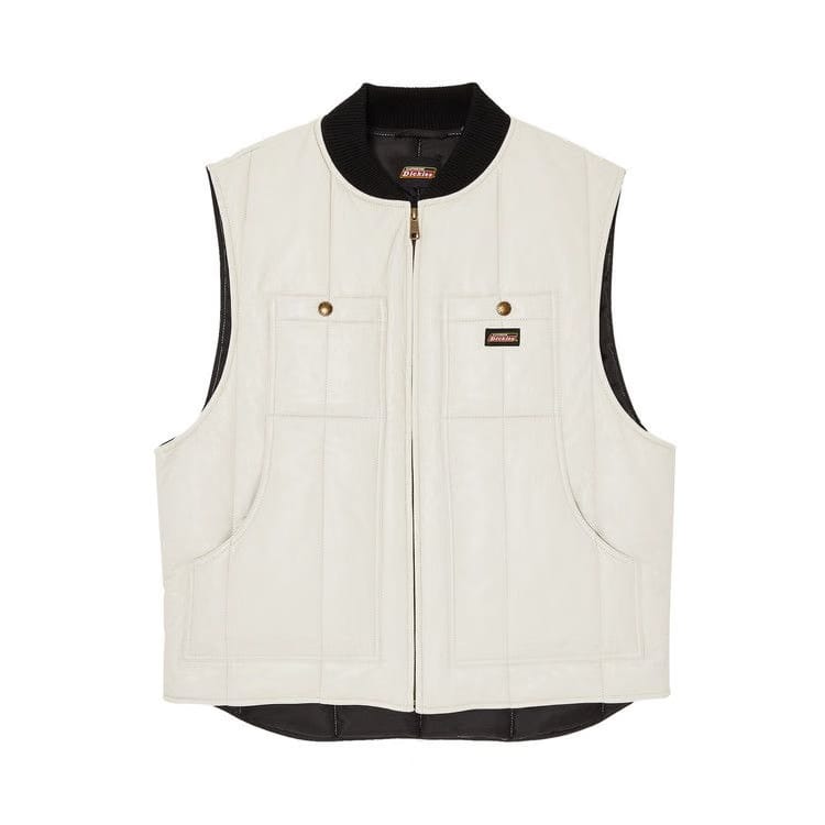 Supreme x Dickies Leather Work Vest White
