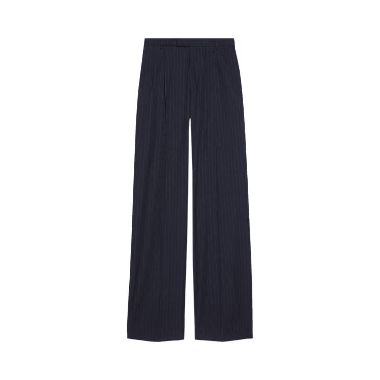 Gucci Wide Horsebit Striped Pant Navy