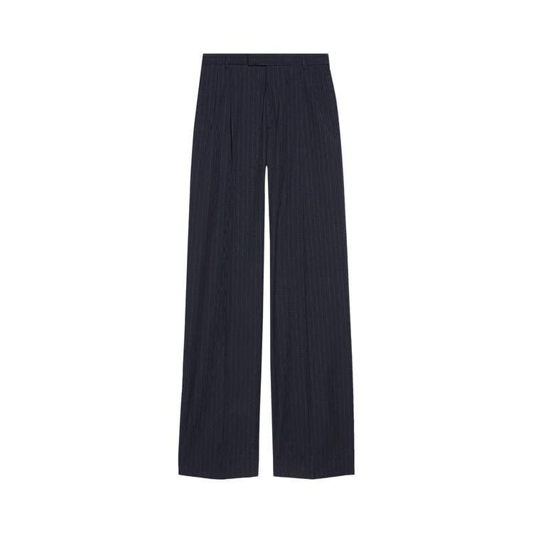 Gucci Wide Horsebit Striped Pant Navy