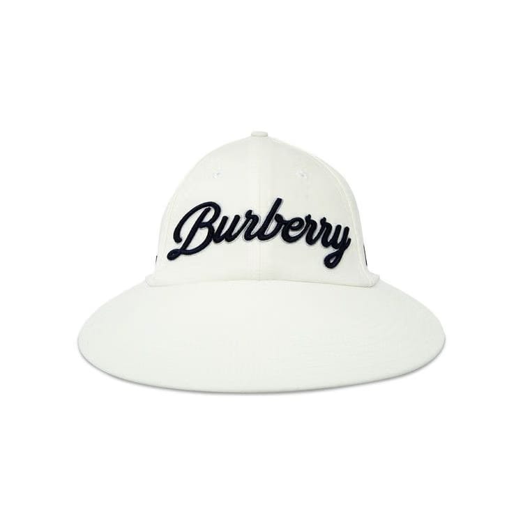 Burberry Varsity Logo Wide Peak Cap Optic White