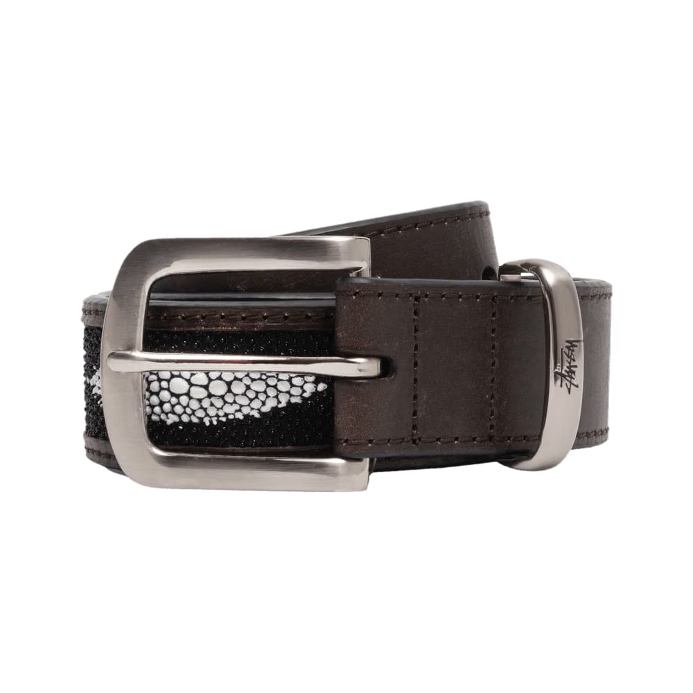 Stussy Manta Ray Print Overlay Belt Distressed Black