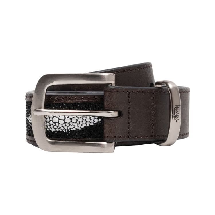 Stussy Manta Ray Print Overlay Belt Distressed Black