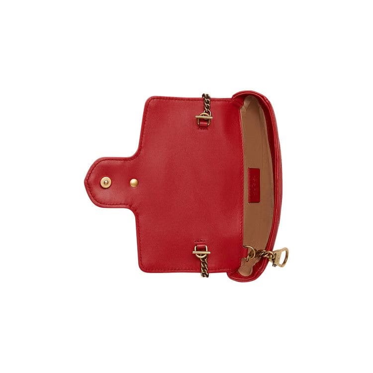 Gucci GG Marmont Matelass� Leather Super Mini Bag Hibiscus Red