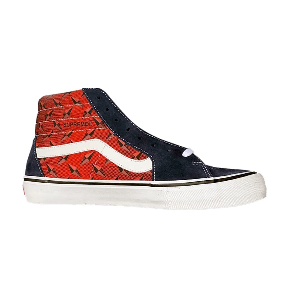 Supreme x Vans Sk8-Hi Pro Diamond Plate Navy Red