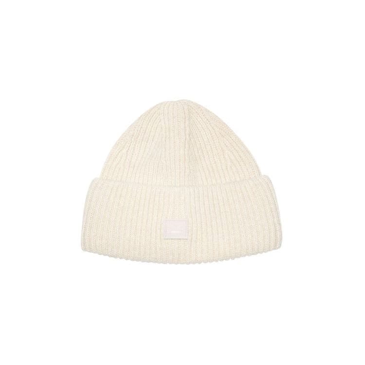Acne Studios Small Face Logo Beanie Oatmeal Melange