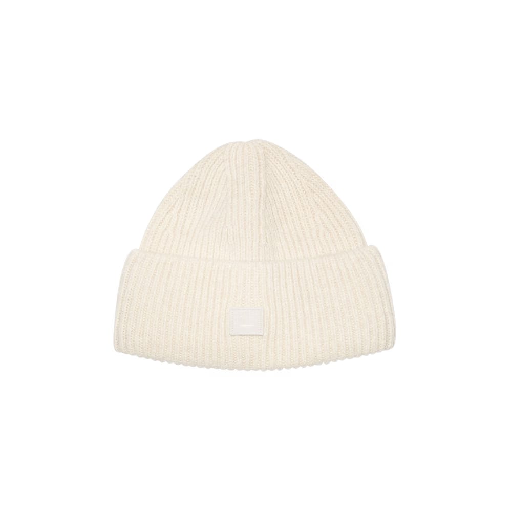 Acne Studios Small Face Logo Beanie Oatmeal Melange