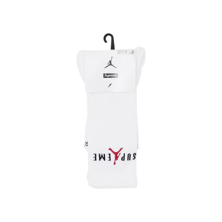 Supreme x Jordan Crew Socks (2 Pack) White