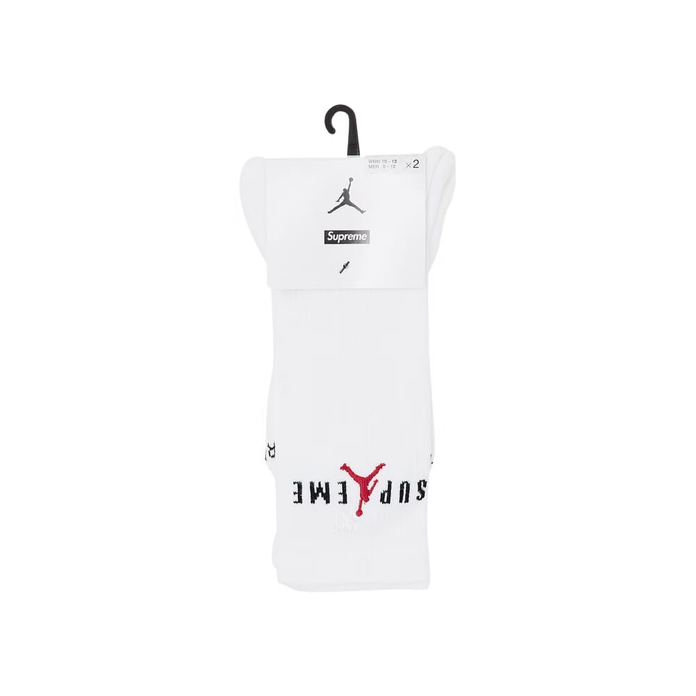 Supreme x Jordan Crew Socks (2 Pack) White