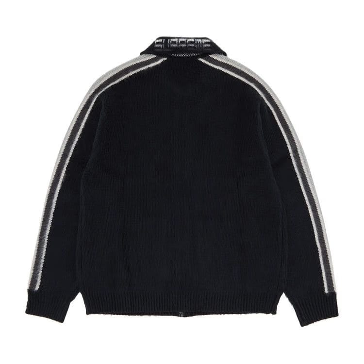 Supreme Sleeve Stripe Zip Up Sweater Black