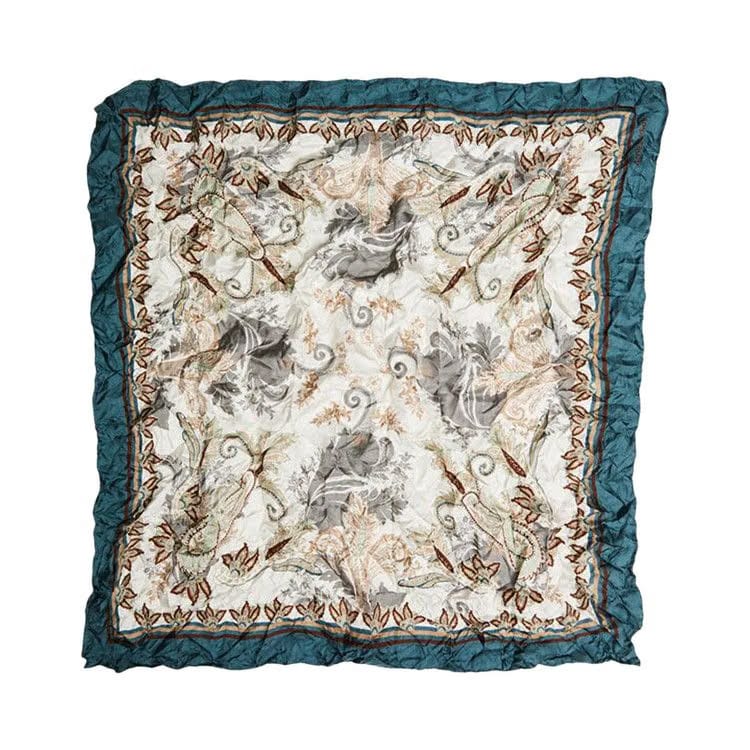 Acne Studios Printed Silk Scarf Green/Blue