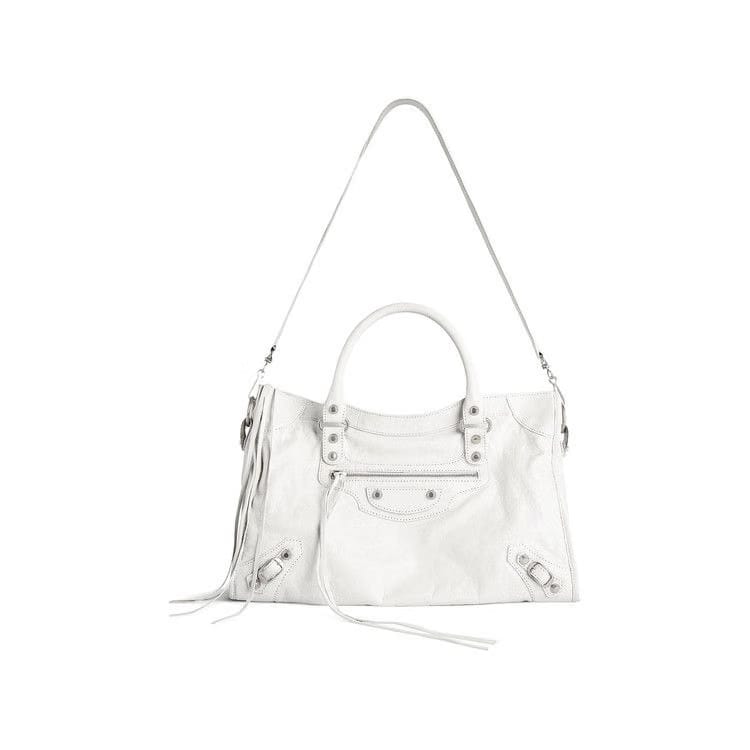 Balenciaga Medium Le City Tote Bag Optic White
