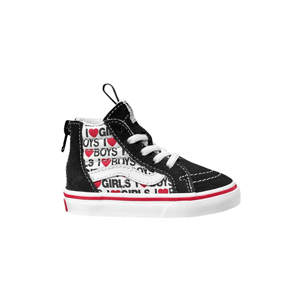 Vans Sk8-Hi Zip Toddler I Heart Print